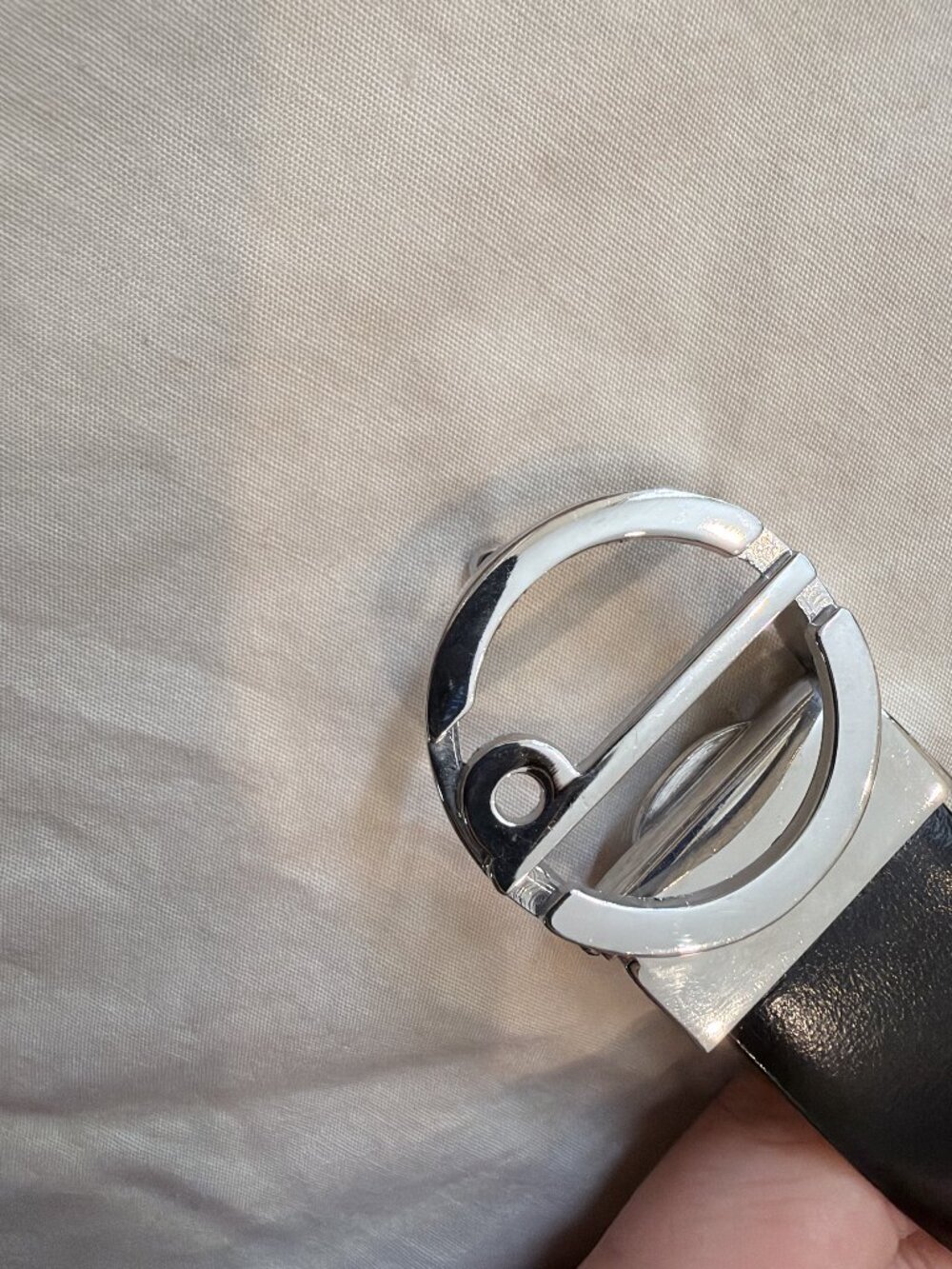 Dunhill Black Leather Belt Silver Buckle 46/115